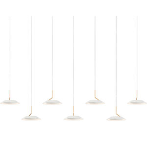 Royyo LED 44 inch Matte White With Gold Linear Pendant Ceiling Light